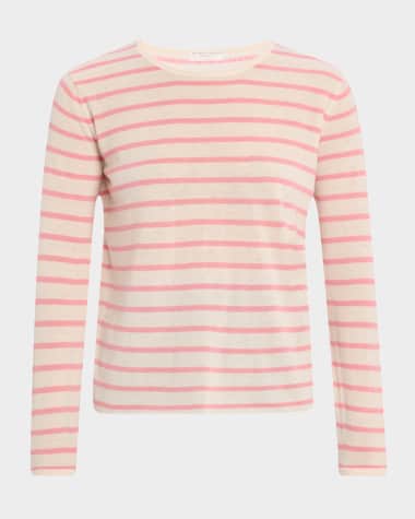 Majestic Filatures Striped Machine-Washable Cashmere Sweater