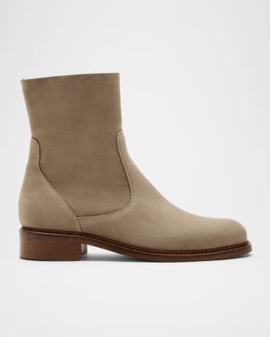 La Canadienne Silvie Suede Classic Ankle Booties