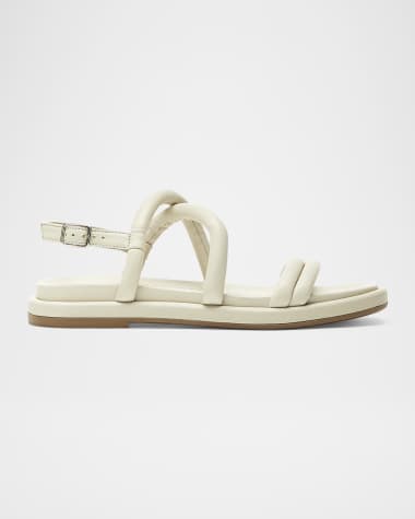 La Canadienne Alias Leather Cross-Strap Slingback Sandals