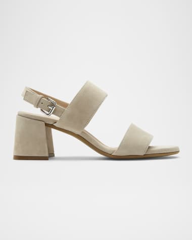 La Canadienne Flemming Suede Dual-Strap Slingback Sandals