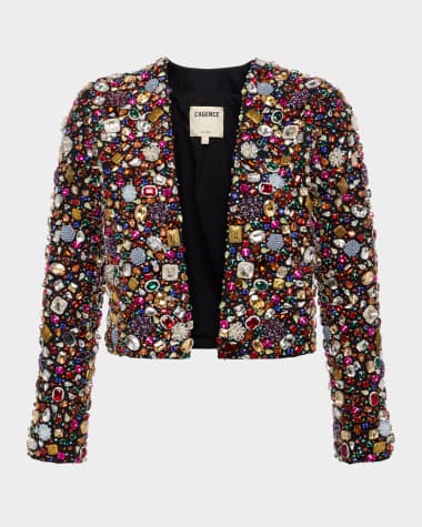 L'Agence Culver Jewel Cropped Jacket