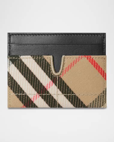 Burberry Snip Check Canvas Card Holder