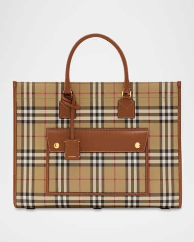 Burberry Freya Check Tote Bag