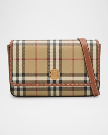 Burberry Hampshire Check Flap Crossbody Bag