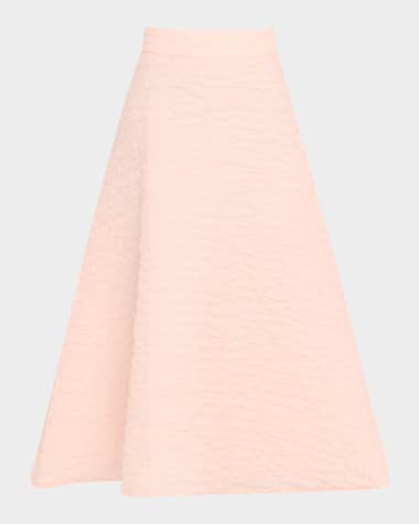 Akris Bubble 3D Organza A-Line Midi Skirt
