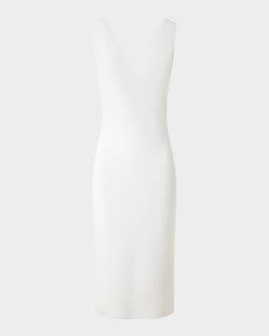 Akris V-Neck Sleeveless Knit Midi Dress