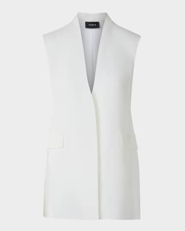 Akris Artina Long Silk Organza Vest