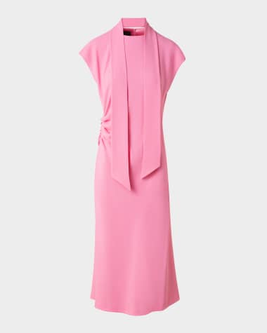 Akris Crepe Mock-Neck Midi Dress