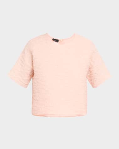 Akris 3D Bubble Organza Short-Sleeve Top