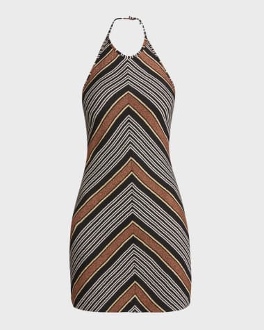 Missoni Metallic Chevron Halter Mini Dress