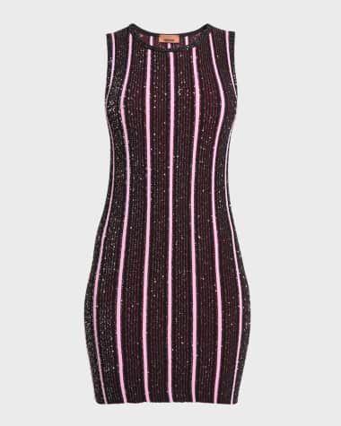 Missoni Paillette Striped Sleeveless Mini Dress