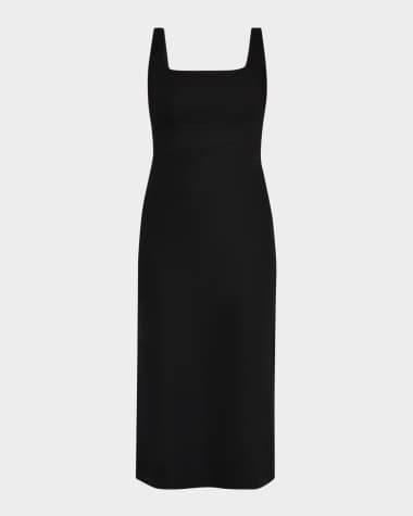 Vince Square-Neck Column Midi Dress