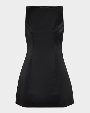 Retrofete Livie High-Neck Satin Mini Dress