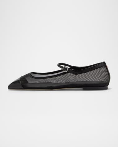 Aeyde Uma Mesh Mary Jane Ballerina Flats