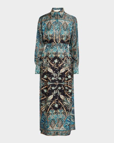 Ulla Johnson Lorena Printed Long-Sleeve Shirtdress