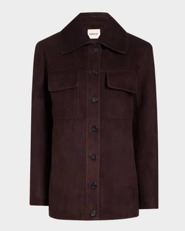 Khaite Iana Button Down Suede Jacket