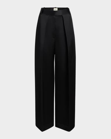 Khaite Marinta Pintuck Wide Leg Pants
