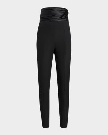 Khaite Lenro Ruched Waist Skinny Leg Pants