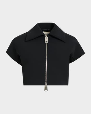 Khaite Robin Cropped Zip-Front Top