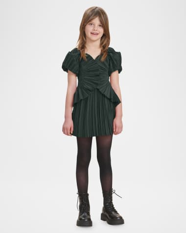 Cult Gaia Girl's Charlique Plisse Dress, Size 4-12