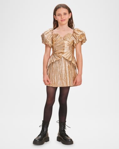 Cult Gaia Girl's Charlique Plisse Dress, Size 4-12