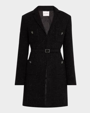 St. John Crystal Belted Sequin Boucle Stretch Jacket