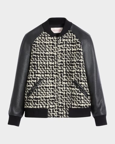 Valentino Garavani Men's Chez Soft Tweed Varsity Jacket