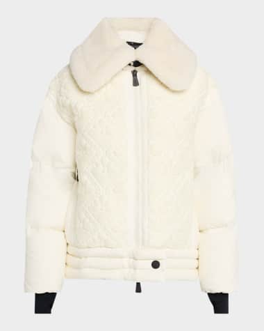 Moncler Grenoble Risoul Ski Bomber Jacket with Shearling Collar