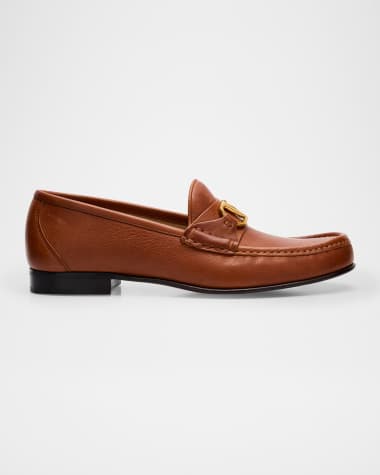 Valentino Garavani VLogo Medallion Leather Loafers
