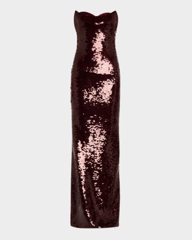 Gaurav Gupta Sequined Strapless Column Gown