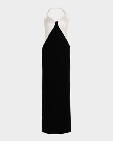 Gaurav Gupta Monochromatic Armor Sculpted Halter Gown