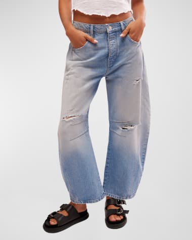 Free People We The Free Good Luck Barrel-Leg Jeans