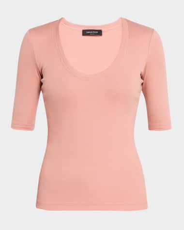 FABIANA FILIPPI Chain-Trim Ribbed Jersey T-Shirt