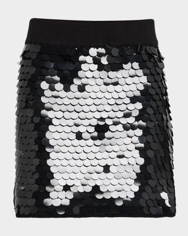 ELEVEN SIX Mya Sequin Crochet Mini Skirt