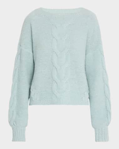 ELEVEN SIX Vaida Cable-Knit Crewneck Sweater