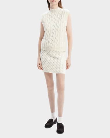 Theory Cable-Knit Wool-Cashmere Vest