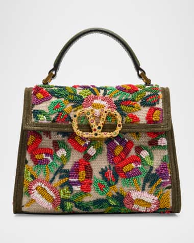 Valentino Garavani VSLING Mini Flower Embroidered Top-Handle Bag