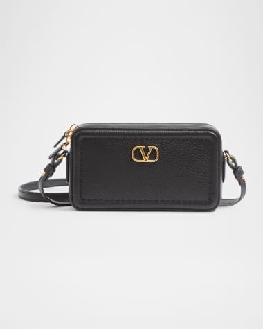 Valentino Garavani Alltime Mini Leather Camera Crossbody Bag