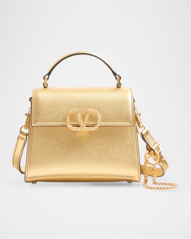 Valentino Garavani VSLING Mini Metallic Leather Top-Handle Bag
