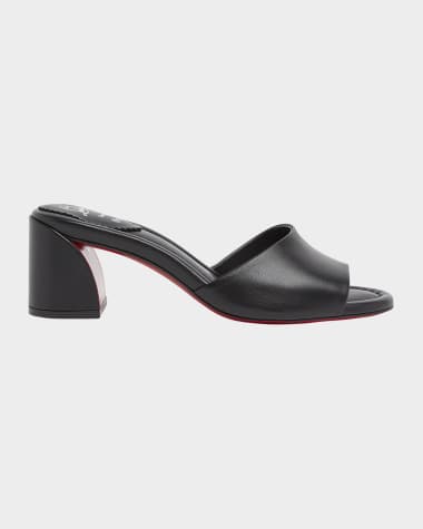 Christian Louboutin Jane Leather Red Sole Mule Sandals