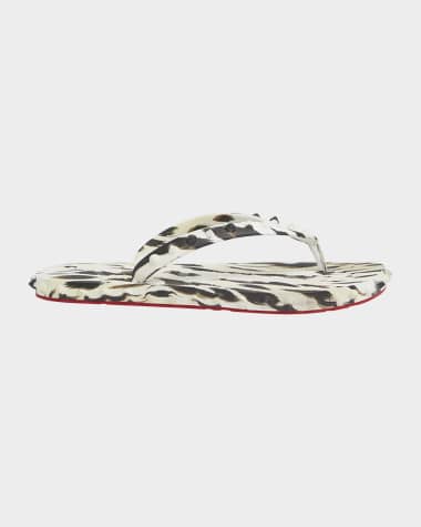 Christian Louboutin Loubi Donna Spike Red Sole Flip Flops