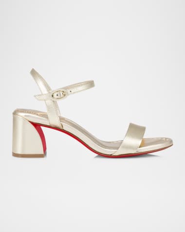 Christian Louboutin Miss Jane Metallic Red Sole Sandals