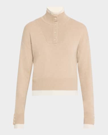 Naadam Layered Turtleneck Wool-Cashmere Sweater