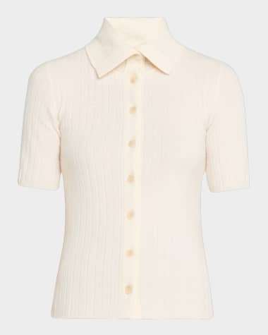 Naadam Ribbed Cashmere Button-Down Sweater