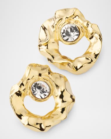 Oscar de la Renta Round Textured Stud Earrings
