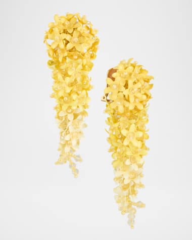 Oscar de la Renta Crawling Flower Cascade Earrings