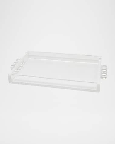 Tizo Clear Lucite Tray with Bubble Handles