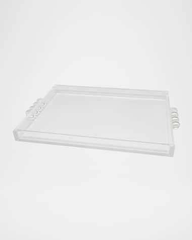 Tizo Clear Lucite Tray with Bubble Handles