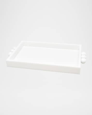 Tizo White Lucite Tray with Bubble Handles