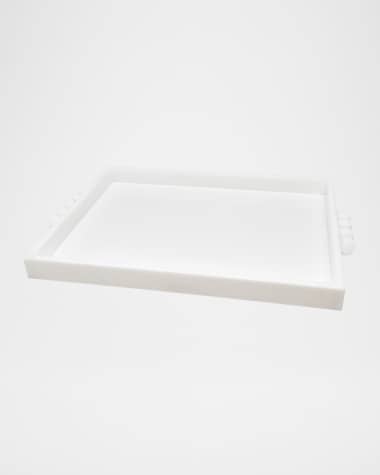 Tizo White Lucite Tray with Bubble Handles